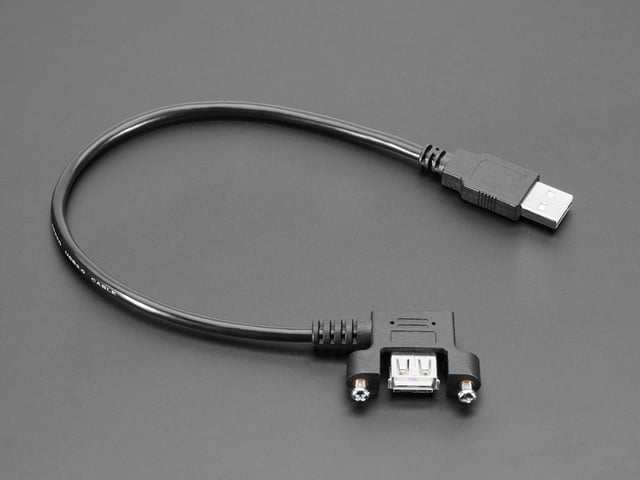 Right Angled Usb Raspberry Pi Panel Mount USB Cable - USB A Plug to USB A Right Angle Socket ...